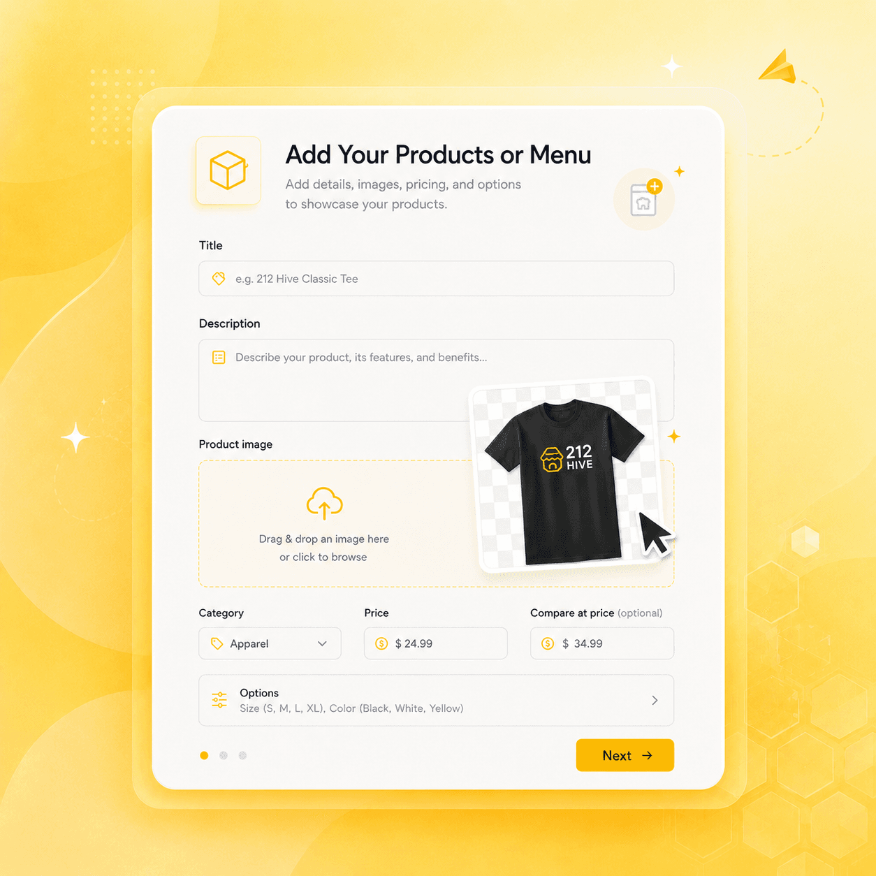 Add Your Products or Menu
